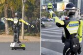İnsansı robotlar trafik polisi oldu!