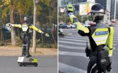 İnsansı robotlar trafik polisi oldu!