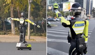 İnsansı robotlar trafik polisi oldu!