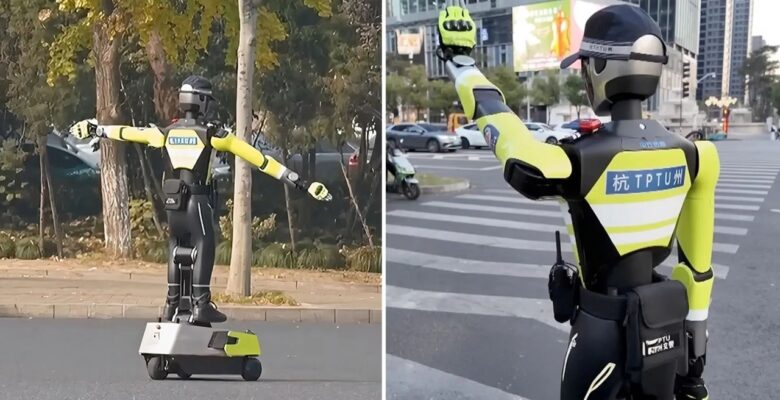 İnsansı robotlar trafik polisi oldu!