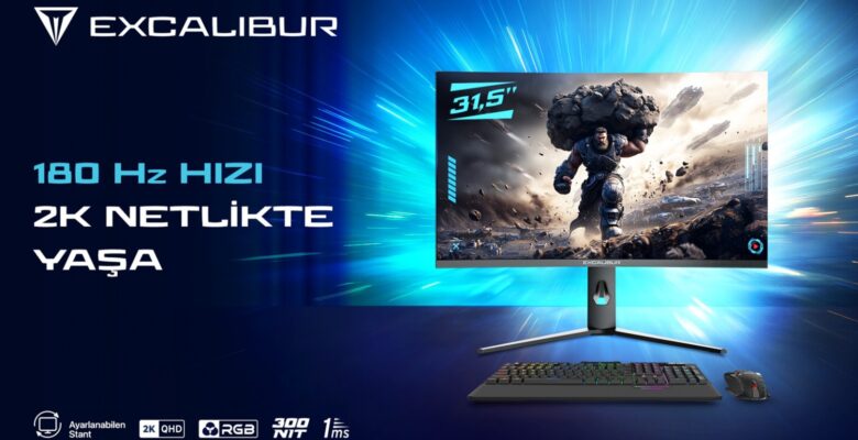 Excalibur 31.5 inç 2K 180Hz Curved Monitör Oyunu Değiştiriyor