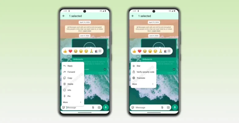 WhatsApp Android için Yenilenen Mesaj Menüsünü Kullanıma Sunuyor
