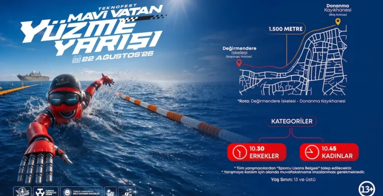 TEKNOFEST 2026 Mavi Vatan Açık Su Yüzme Yarışları Kocaeli’de Düzenleniyor
