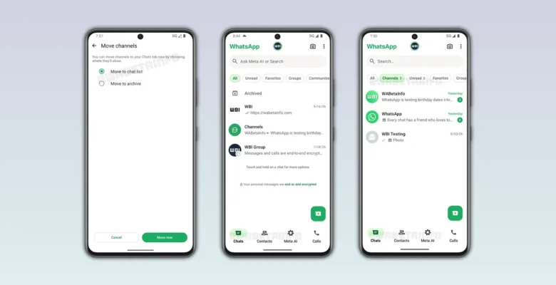 WhatsApp Kanalları Sohbetler Sekmesine Gelecek