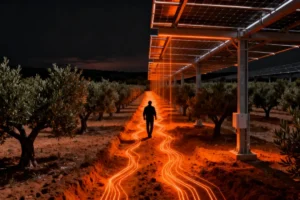 Bir tarladan iki ürün: Zeytin ağaçlarının üstünde güneş santrali kuruluyor!