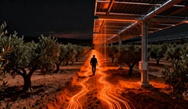 Bir tarladan iki ürün: Zeytin ağaçlarının üstünde güneş santrali kuruluyor!